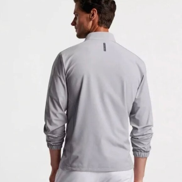 NWT PETER MILLAR Crown Crafted Quest Half Zip Jacket Windbreaker Gale Gray XL - Picture 2 of 6